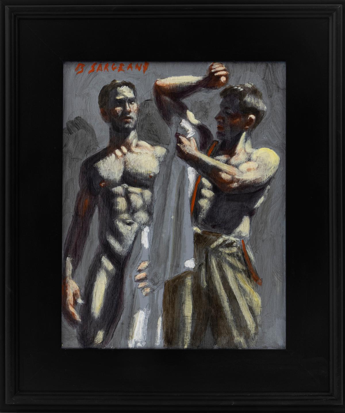[Bruce Sargeant (1898-1938)] Two Men Drying Off with White Towels - Painting by Mark Beard