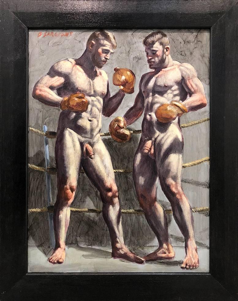 Mark Beard Nude Painting - [Bruce Sargeant (1898-1938)] Two Men in Boxing Gloves