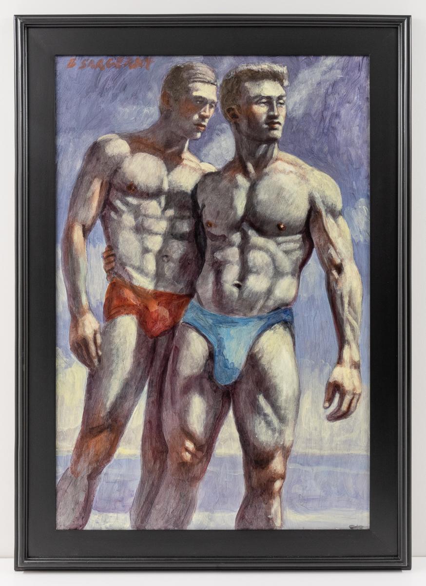 [Bruce Sargeant (1898-1938)] Two Men on Beach - Painting by Mark Beard