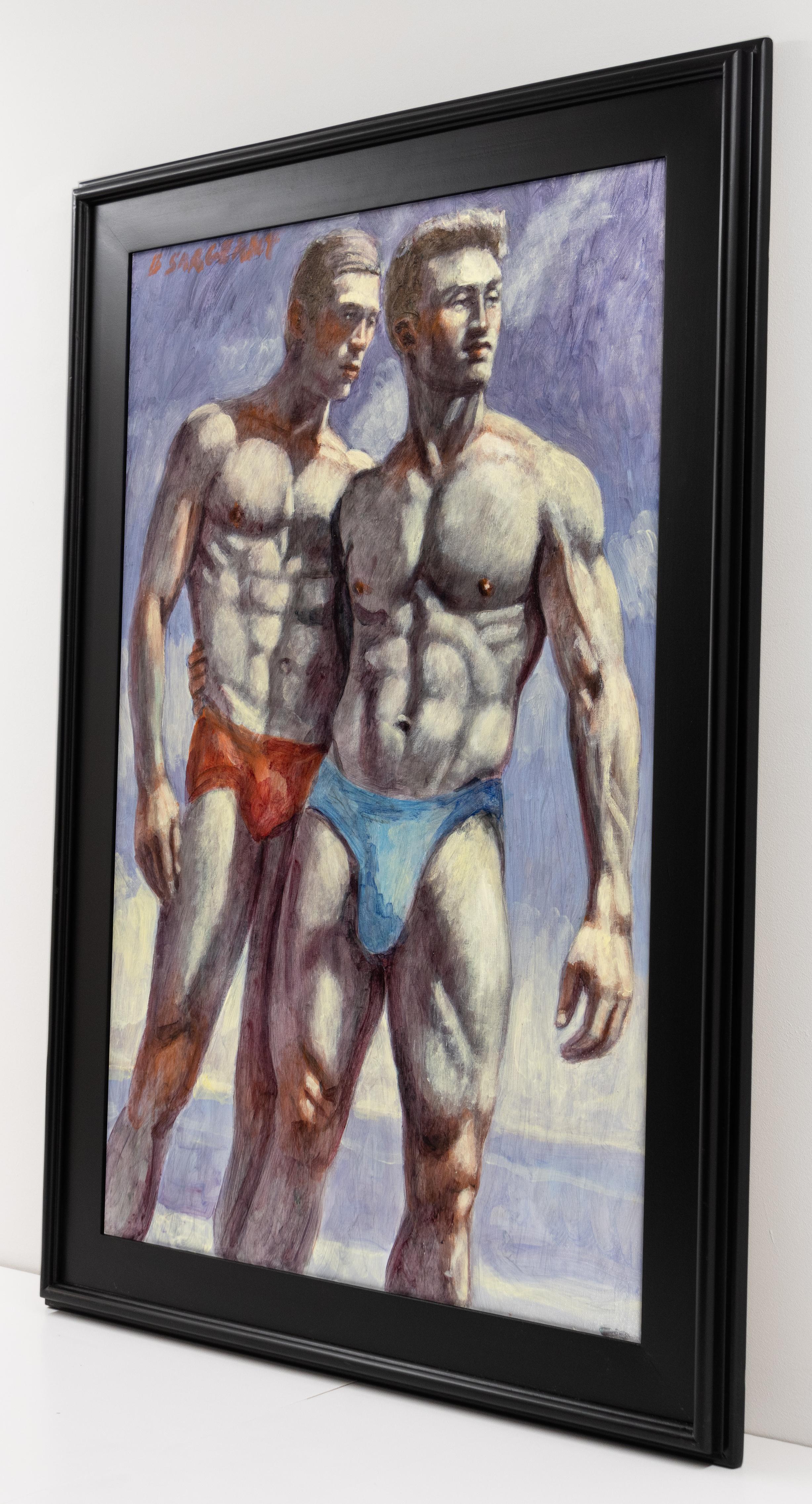 [Bruce Sargeant (1898-1938)] Deux hommes à la plage - Contemporain Painting par Mark Beard