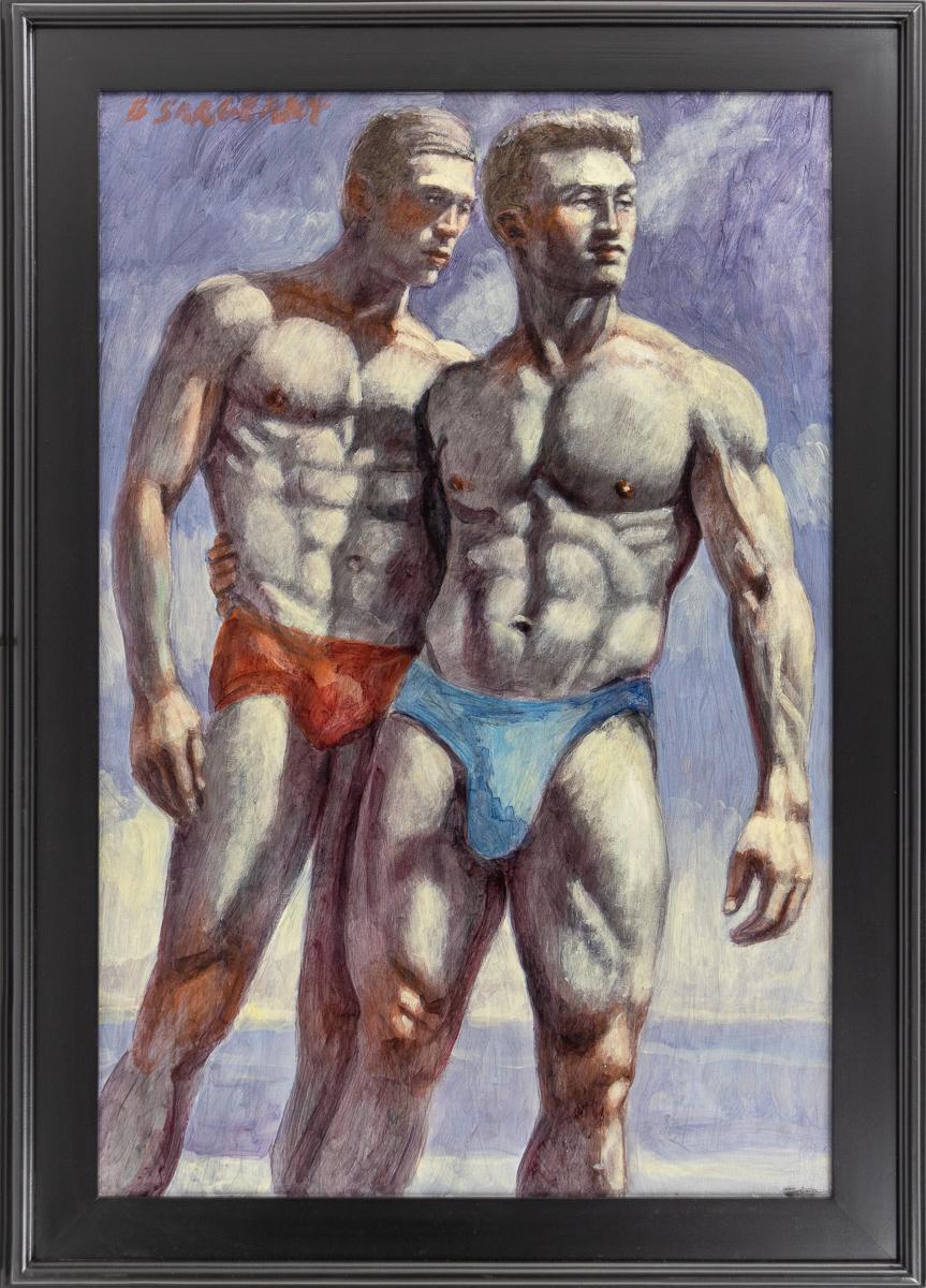 Mark Beard Nude Painting - [Bruce Sargeant (1898-1938)] Two Men on Beach
