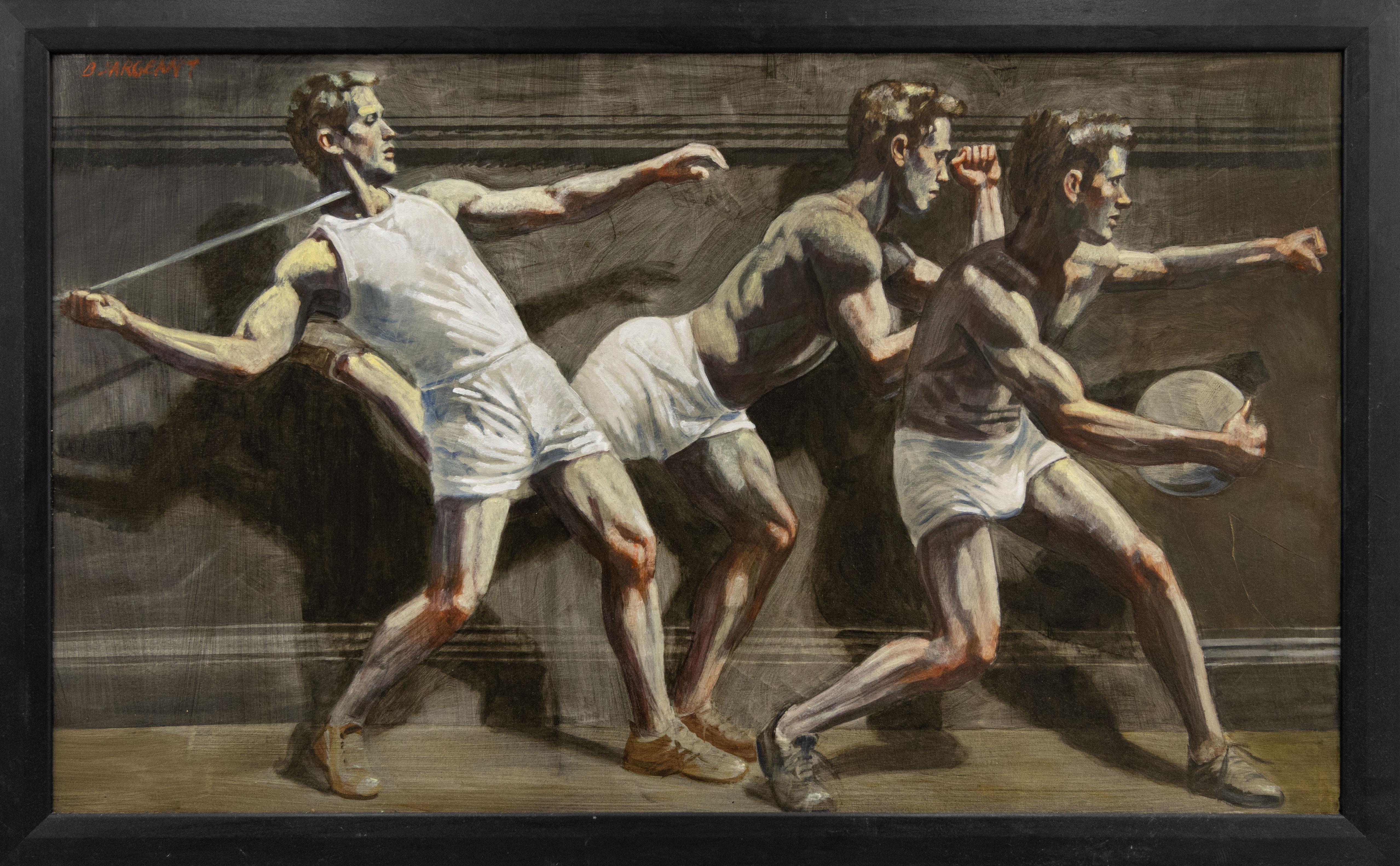 [Bruce Sargeant (1898-1938)]  Due uomini che lanciano, uno che corre
