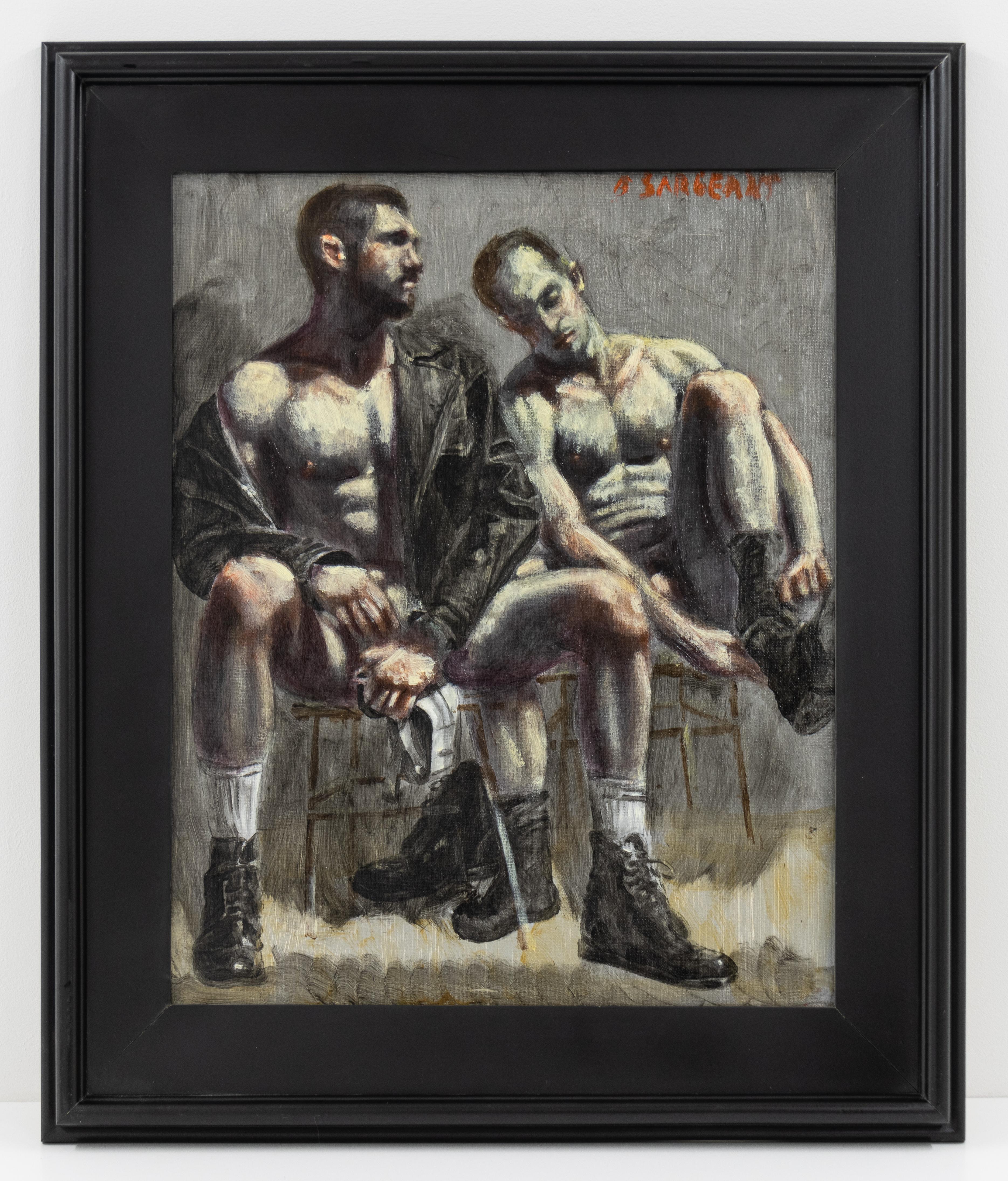 [Bruce Sargeant (1898-1938)] Two Men Undressing on Bench - Painting by Mark Beard