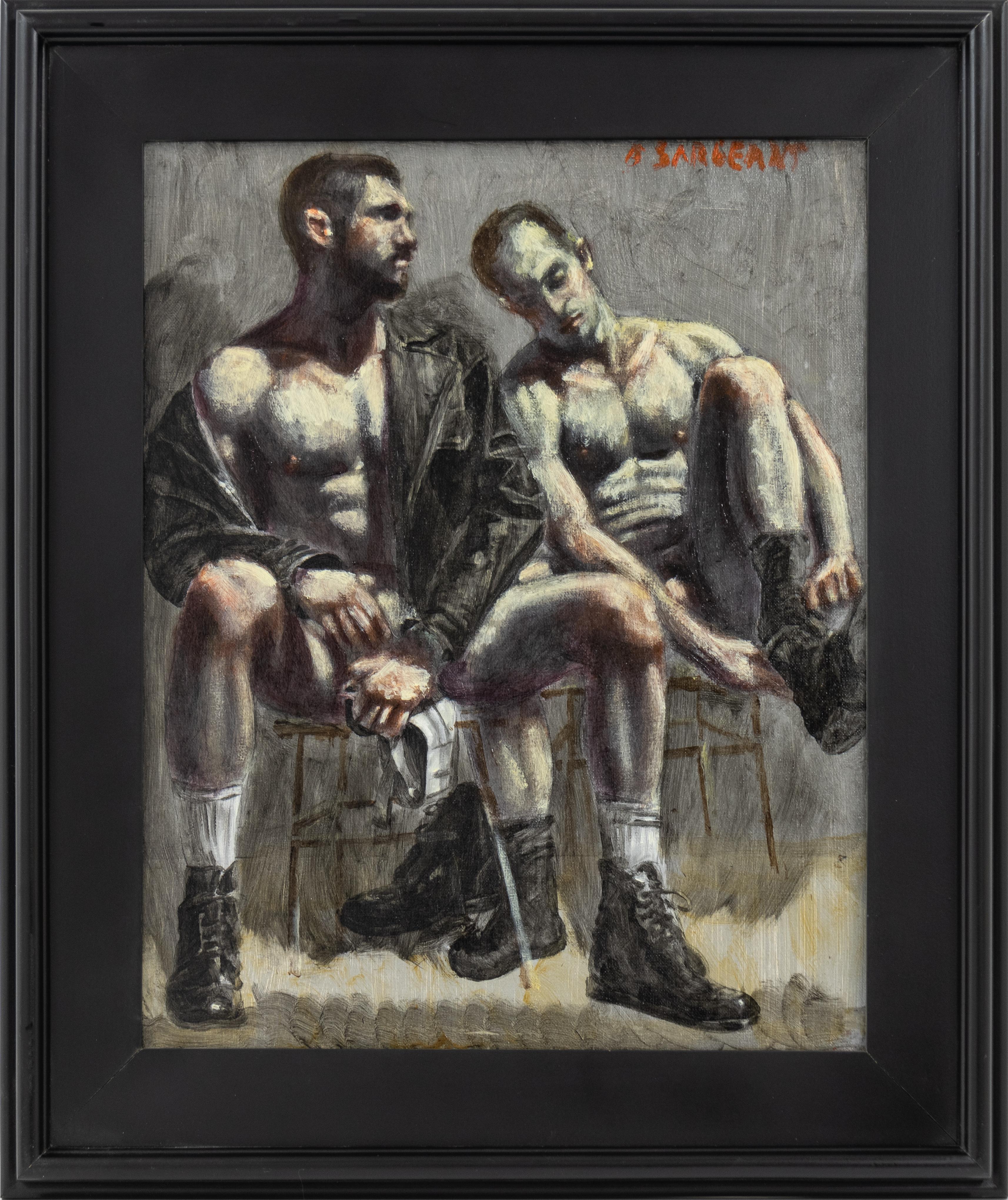 Nude Painting Mark Beard - Bruce Sargeant (1898-1938) - Deux hommes ne se vêtant pas sur un banc