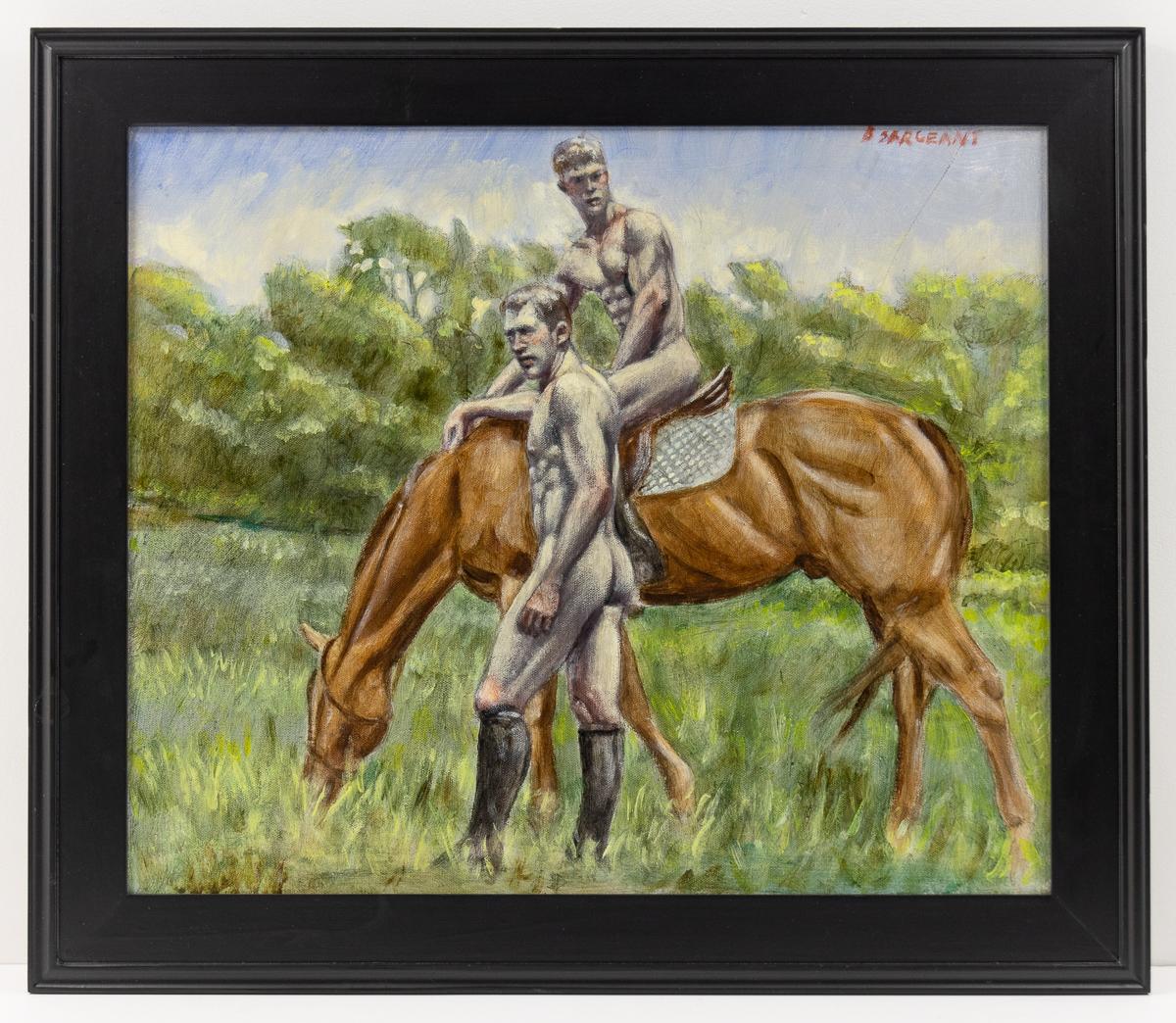 [Bruce Sargeant (1898-1938)] Two Men with Horse - Painting by Mark Beard