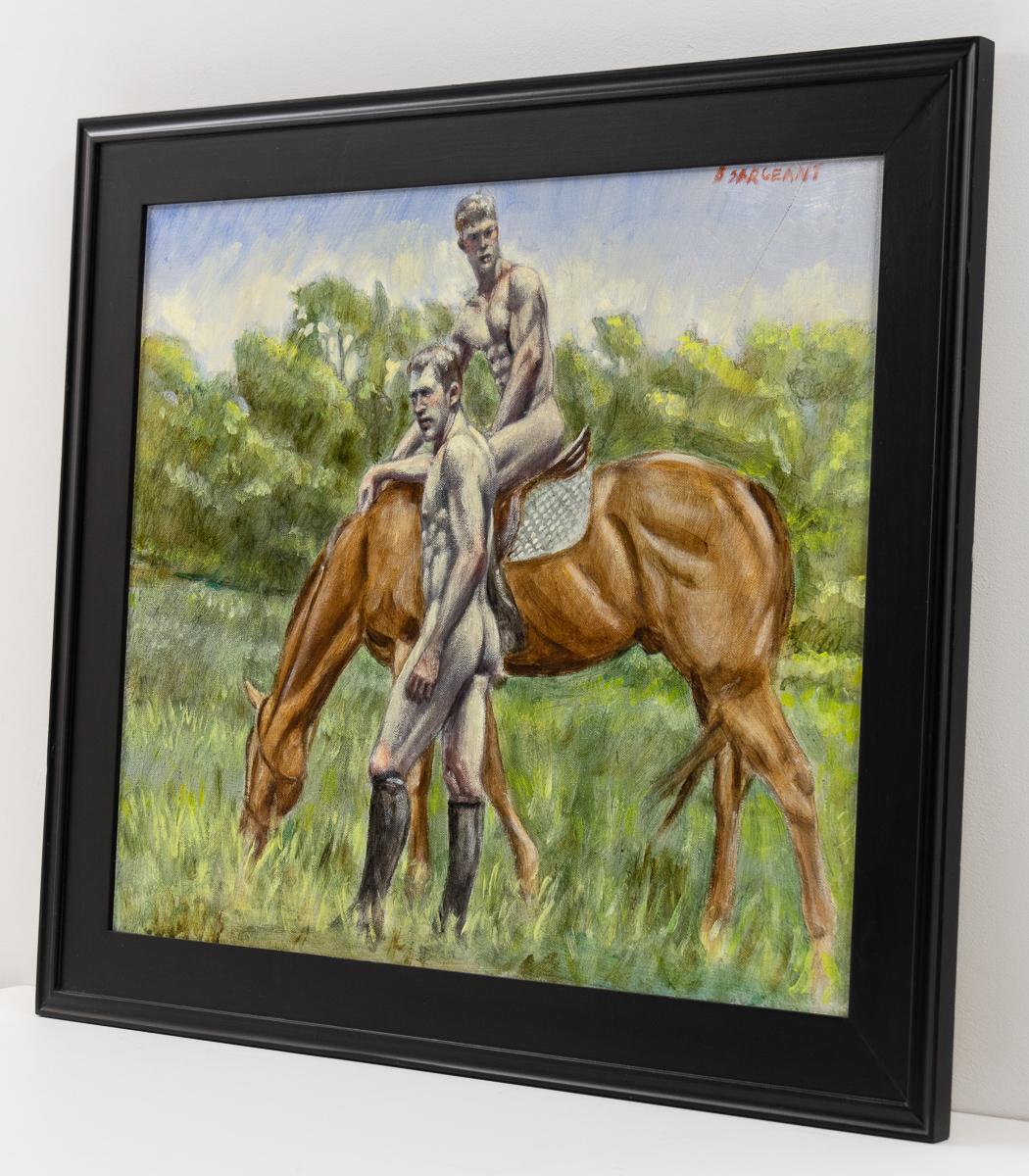 [Bruce Sargeant (1898-1938)] Two Men with Horse - Contemporary Painting by Mark Beard
