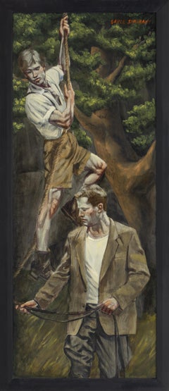 [Bruce Sargeant (1898-1938)] Two Men with Rope and a Tree, Contemporary Painting