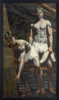 [Bruce Sargeant (1898-1938)] Two Surfers on the Shore, Contemporary Painting