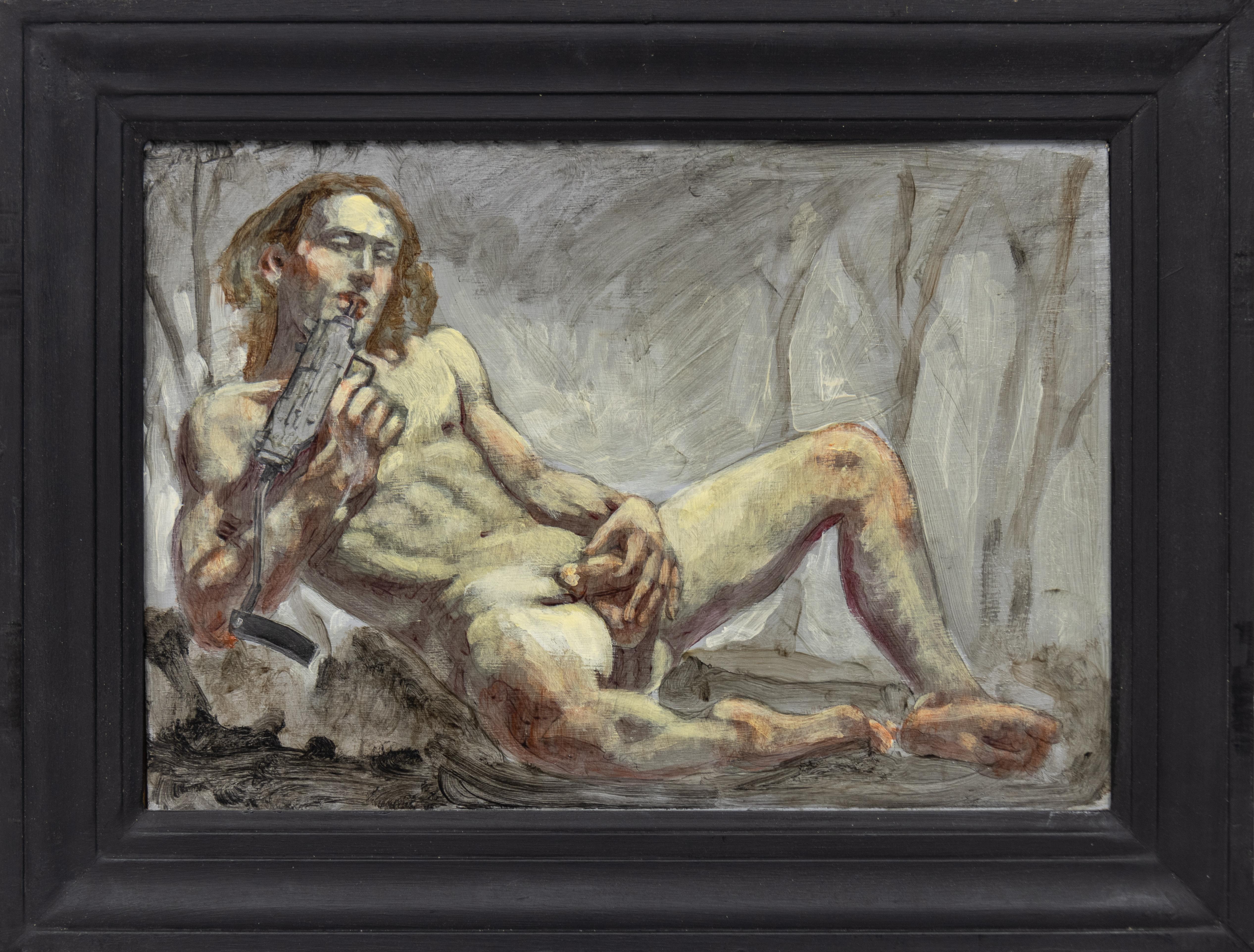 [Bruce Sargeant (1898-1938)] Senza titolo (Nudo maschile reclinato) - Painting di Mark Beard
