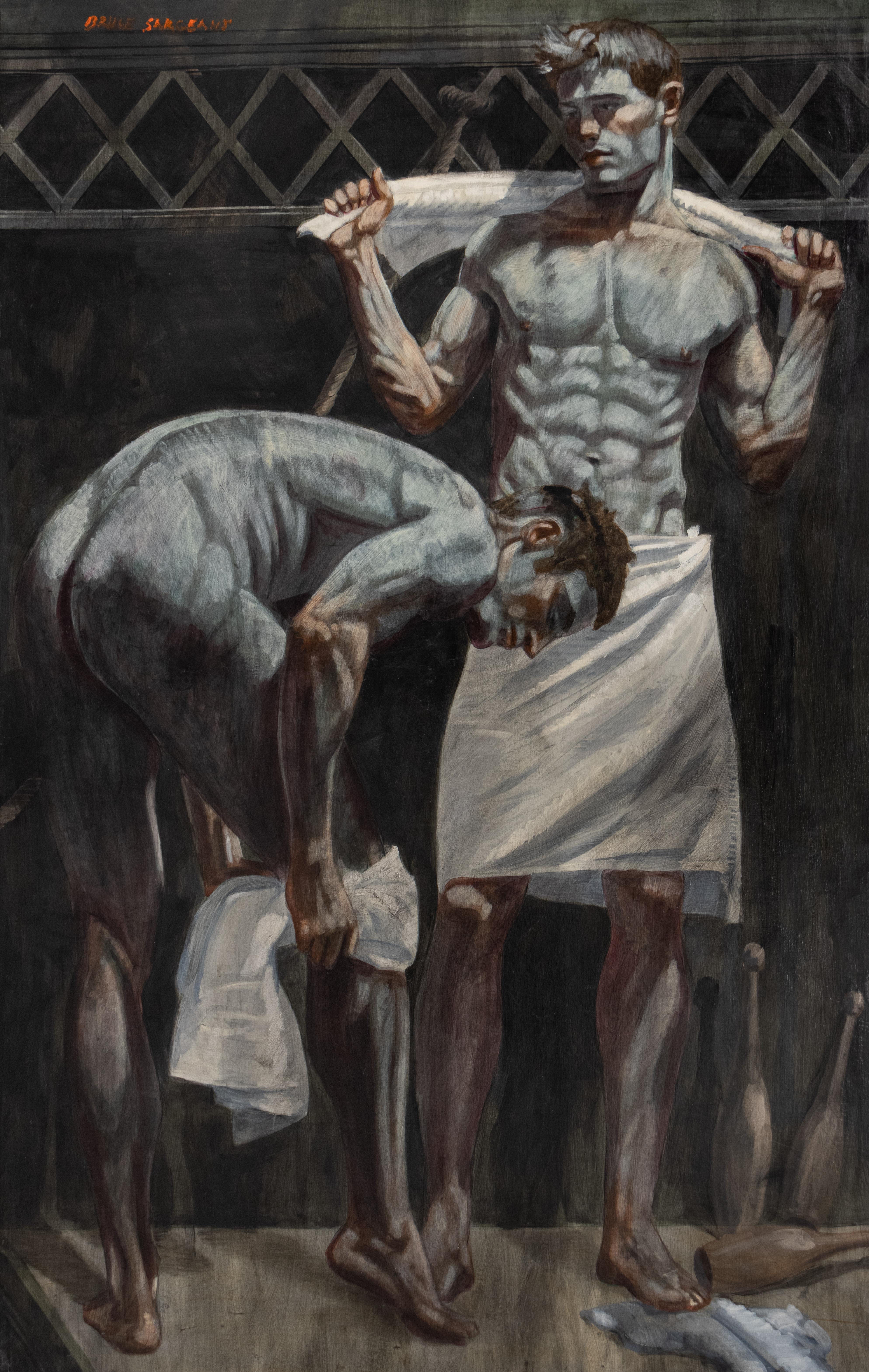 [Bruce Sargeant (1898-1938)] Senza titolo (Due uomini che si asciugano)
n.d.

Firmato in rosso, u.l.

Olio su tela

92 x 58,25 pollici