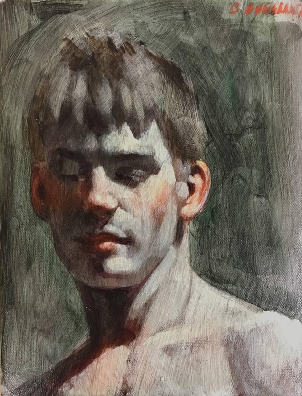 Mark Beard Figurative Painting - [Bruce Sargeant (1898-1938)] Young Man Looking Down