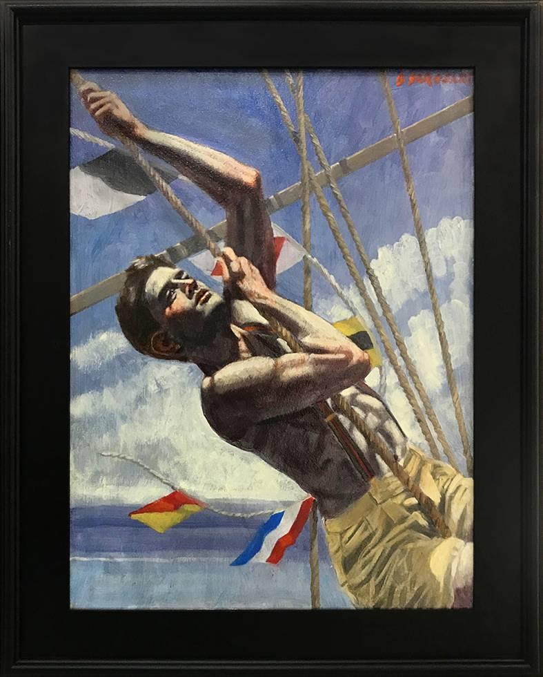 Mark Beard Figurative Painting - [Bruce Sargeant (1898-1938)] Young Sailor with Flags