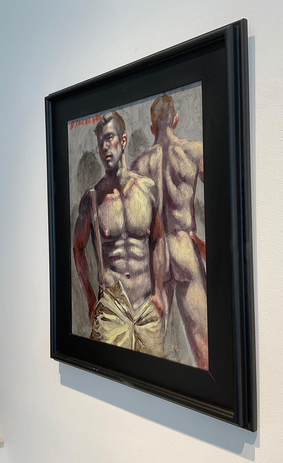 Charlie in Suspenders (Figurative Painting & Nude Study by Mark Beard)  1