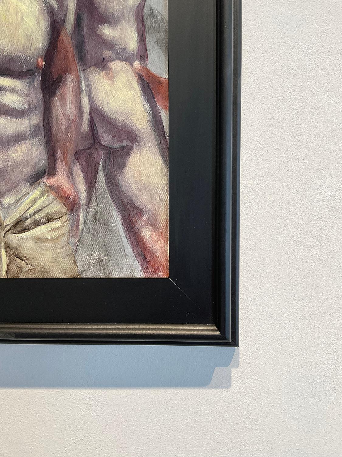 Charlie in Suspenders (Figurative Painting & Nude Study by Mark Beard)  4