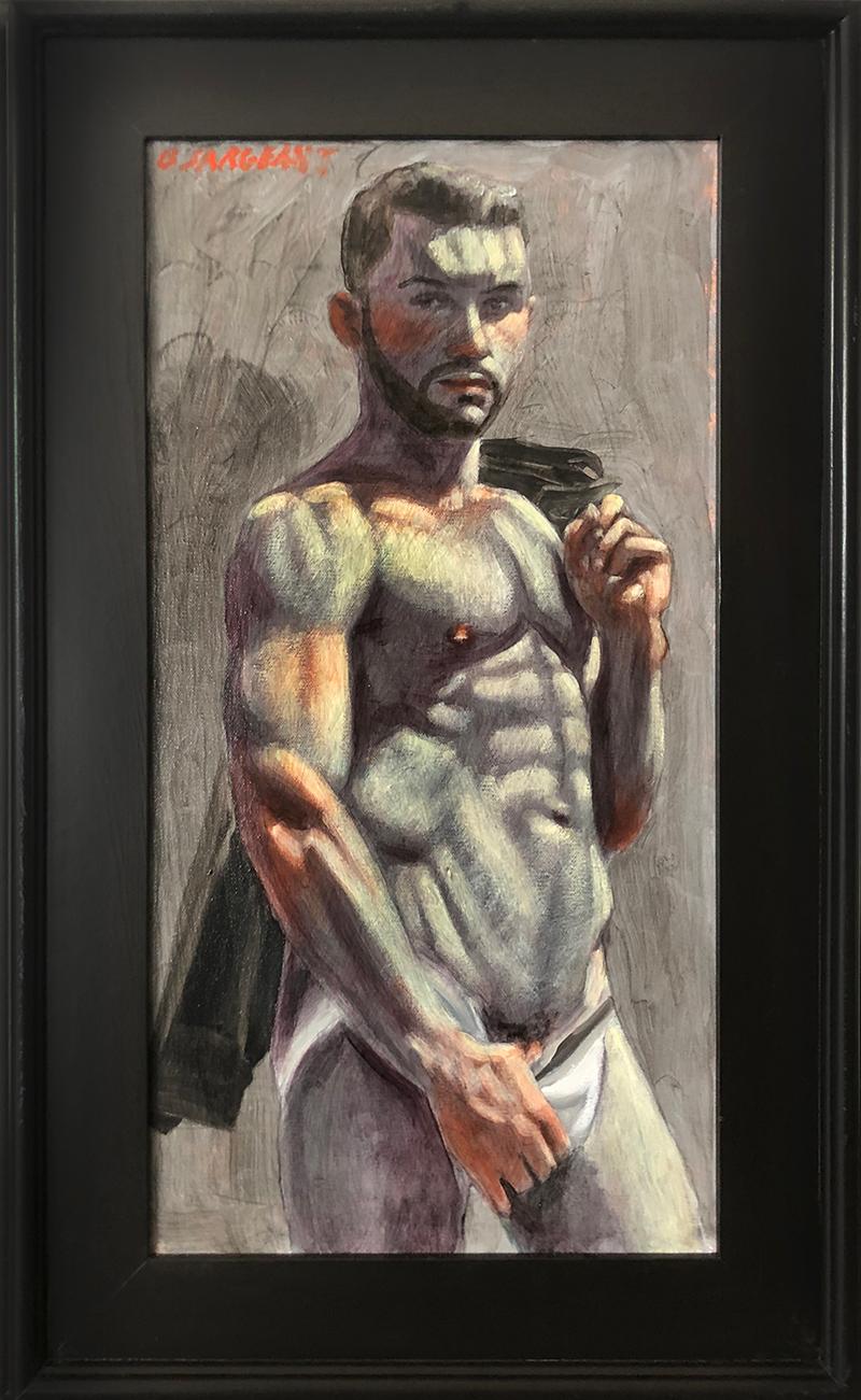 Mark Beard Portrait Painting - Christopher in a Jockstrap
