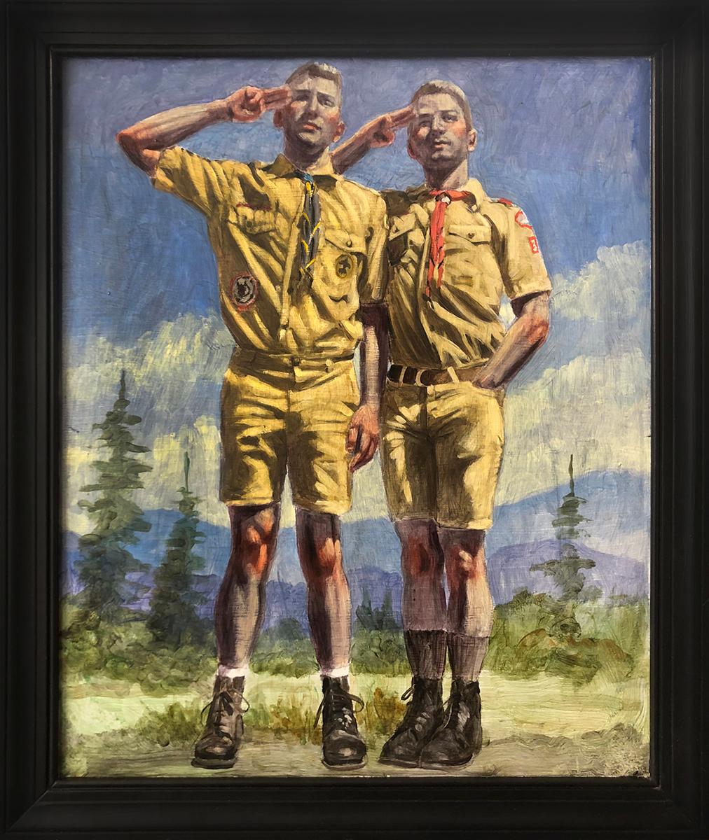 Mark Beard Portrait Painting - Double Scout Salute