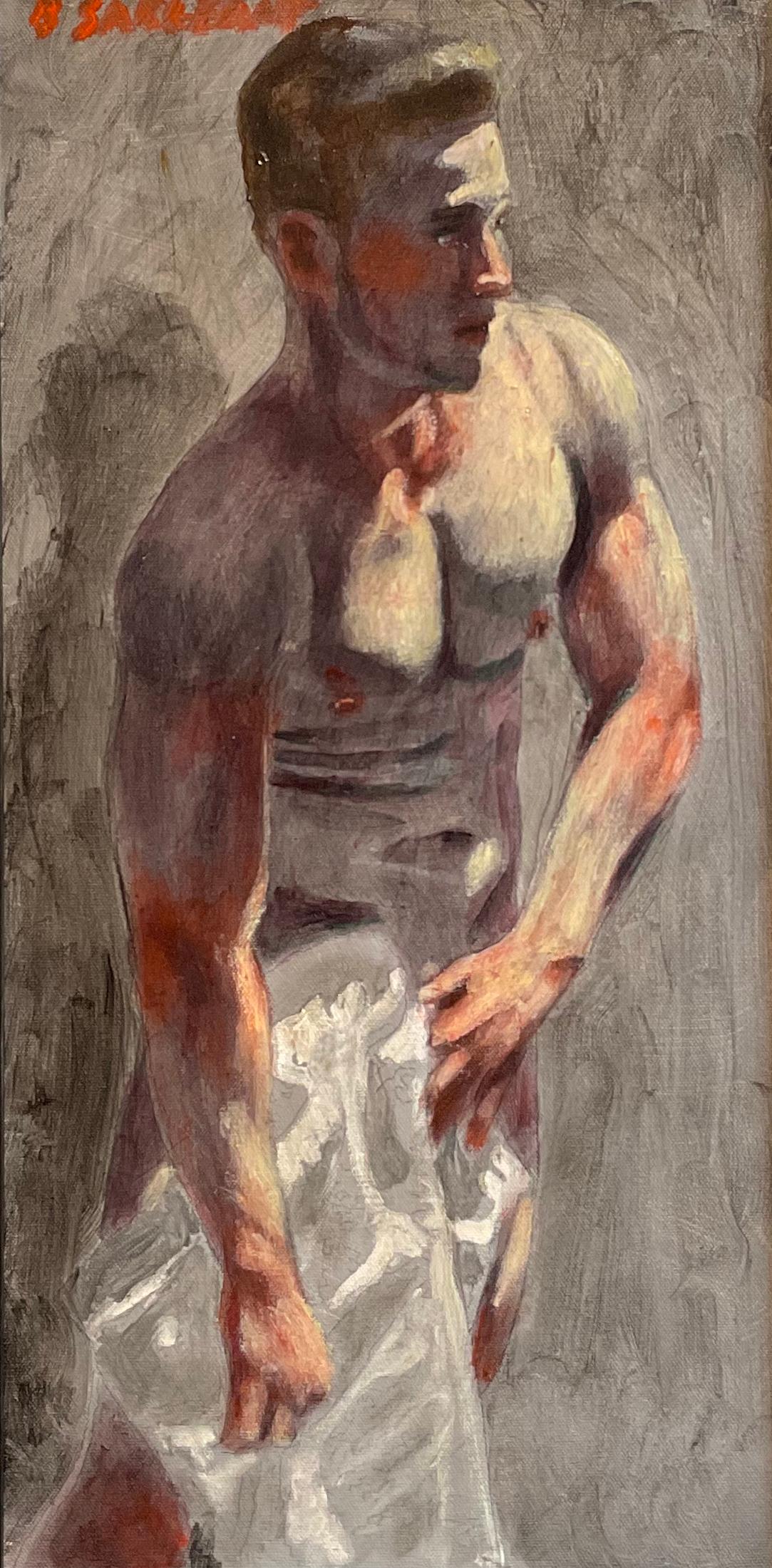 Drying Off (Figurative Nude Painting by Mark Beard as Bruce Sargeant)  1