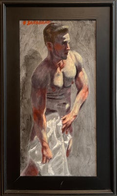 Drying Off (Figurative Nude Painting by Mark Beard as Bruce Sargeant)