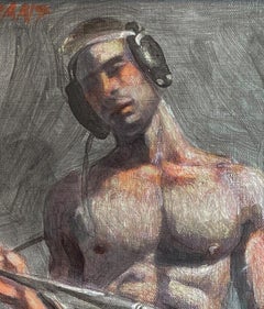 Gio Taking Off His Singlet (Portait of a Young Wrestler by Mark Beard)