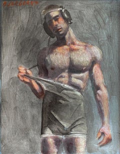 Gio Taking Off His Singlet (Portait of a Young Wrestler by Mark Beard)