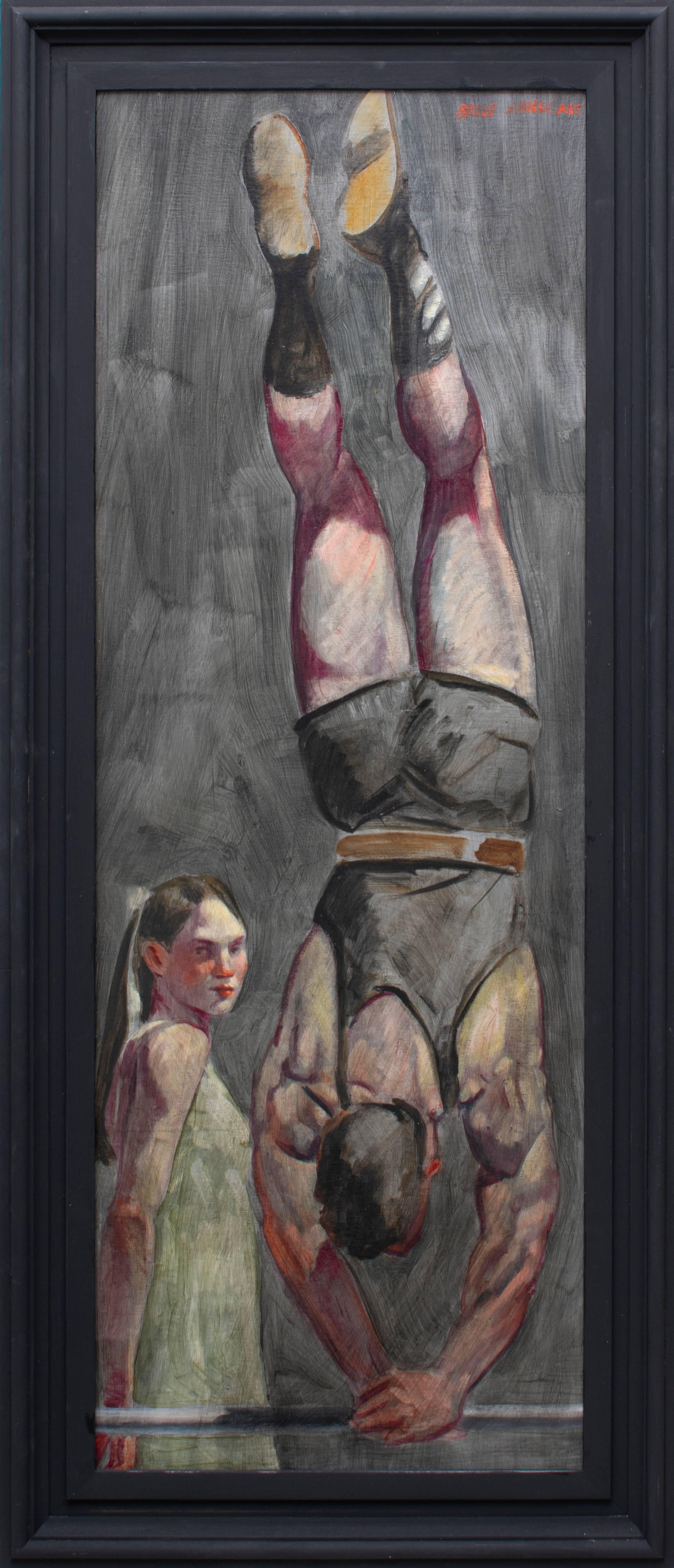 Handstand (Large Figurative Painting on Canvas of an Athlete and a Girl) 3