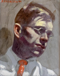 Man with Glasses: Academic Portrait Painting by Mark Beard as Bruce Sargeant