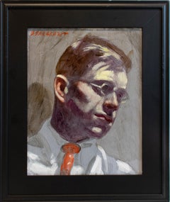 Man with Glasses: Academic Portrait Painting by Mark Beard as Bruce Sargeant