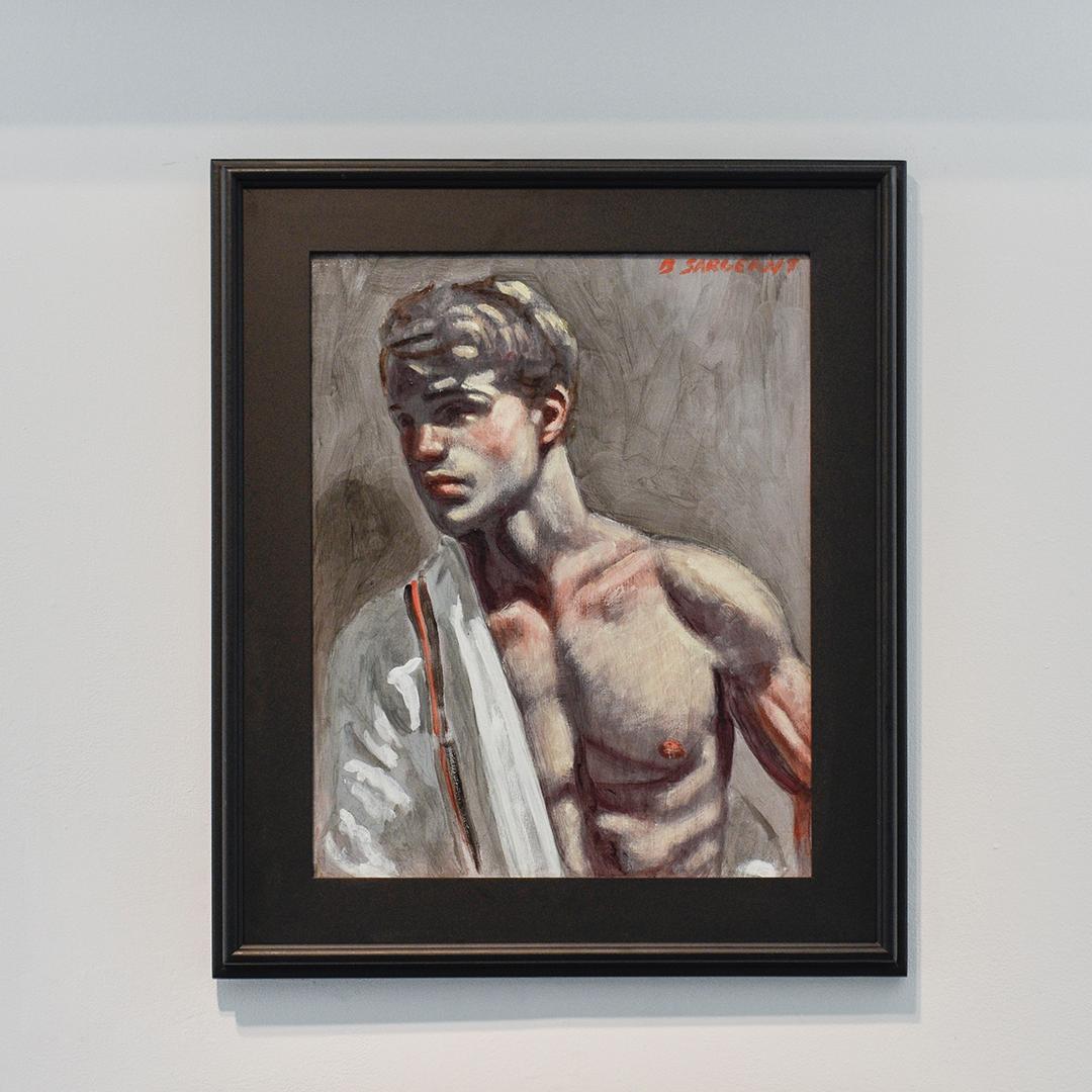 Nick in Red Suspenders II: Academic Figurative Portrait Painting by Mark Beard 1