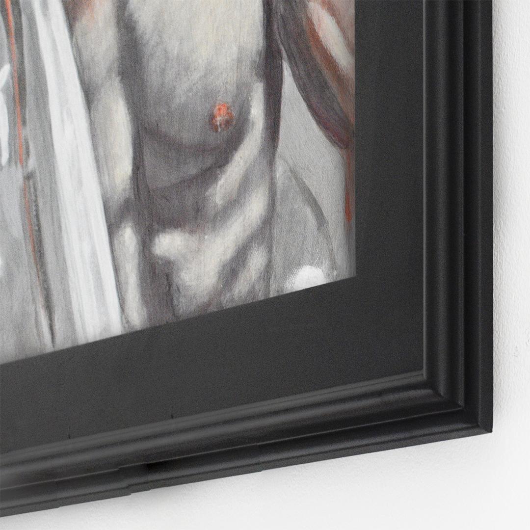 Nick in Red Suspenders II: Academic Figurative Portrait Painting by Mark Beard 3