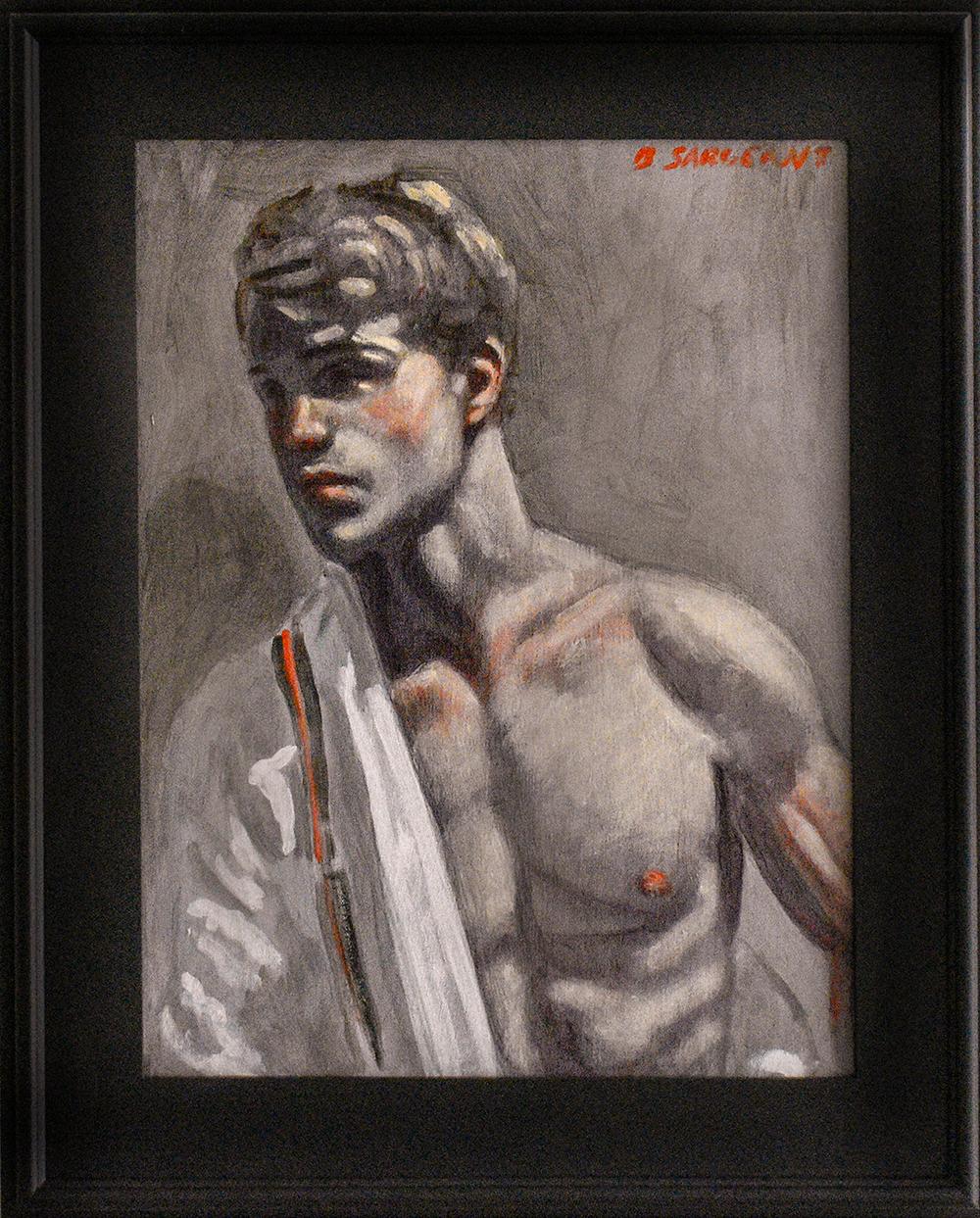 Nick in Red Suspenders II: Academic Figurative Portrait Painting by Mark Beard 4