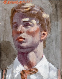 Portrait of Nick: Academic Figurative Portrait Painting of Young Man, Mark Beard