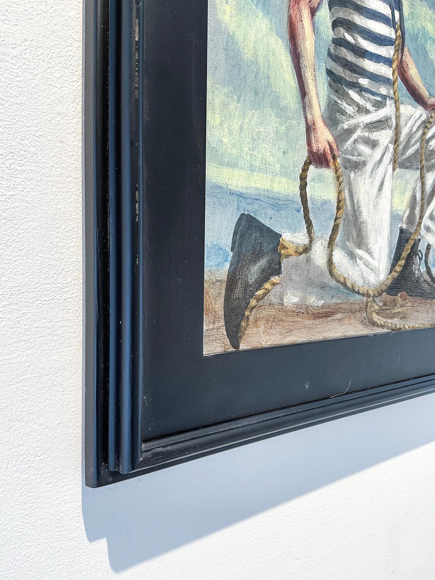 Marin à la corde (peinture figurative d'un homme par Mark Beard, Bruce Sargeant) en vente 7