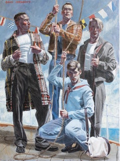Set Sail (Academic Figurative Painting of Male Models by Mark Beard)