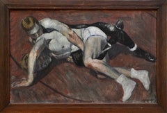 Young Wrestlers (Academic Figurative Painting of Male Athletes by Mark Beard)