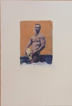 Self Portrait 45 (Polaroid Transfer junger nackter Mann mit Tierschädel Rives BFK)