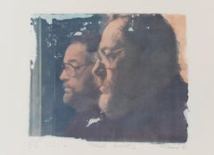 Vintage Tennessee Williams (Polaroid Transfer of American Playwright his Reflection)