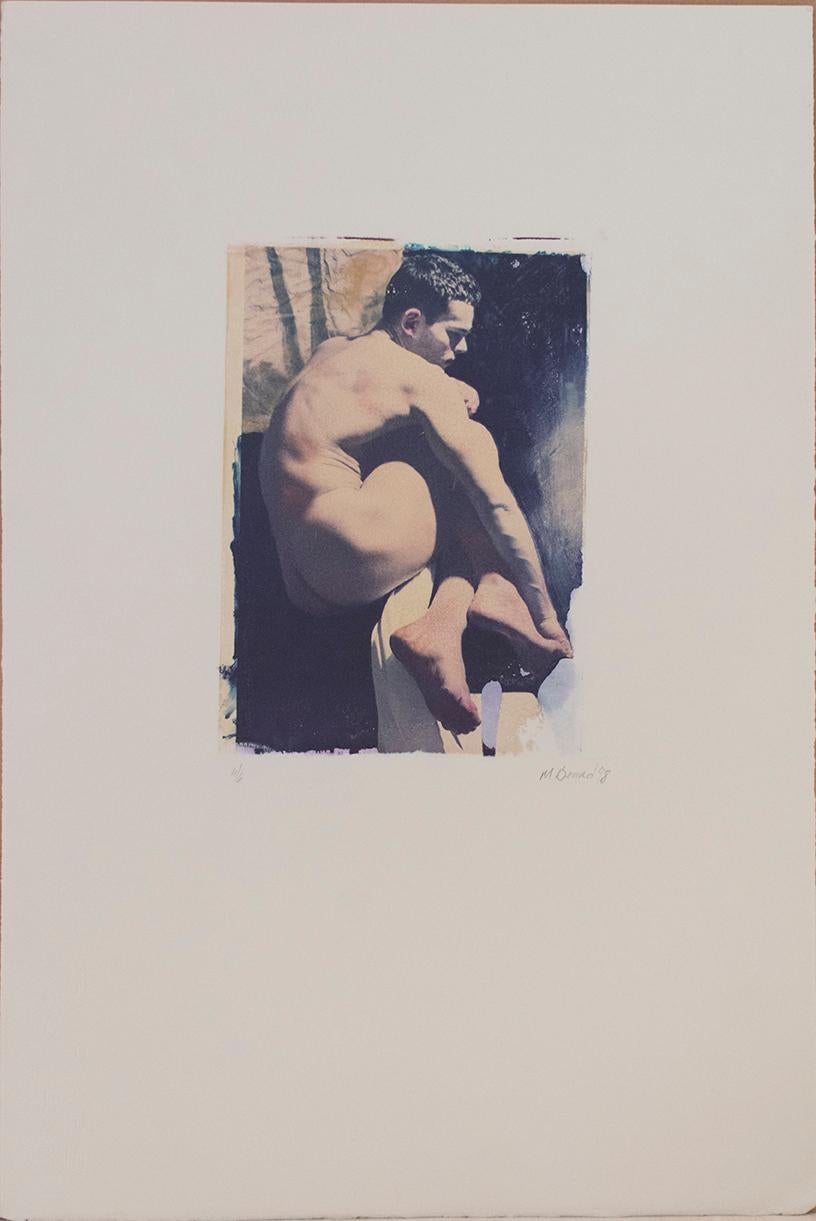 Sans titre 13 (Mark Beard Transfer of Young Male Nude on Rives BFK ( Transfert Polaroid de jeune nu masculin sur Rives BFK) en vente 1