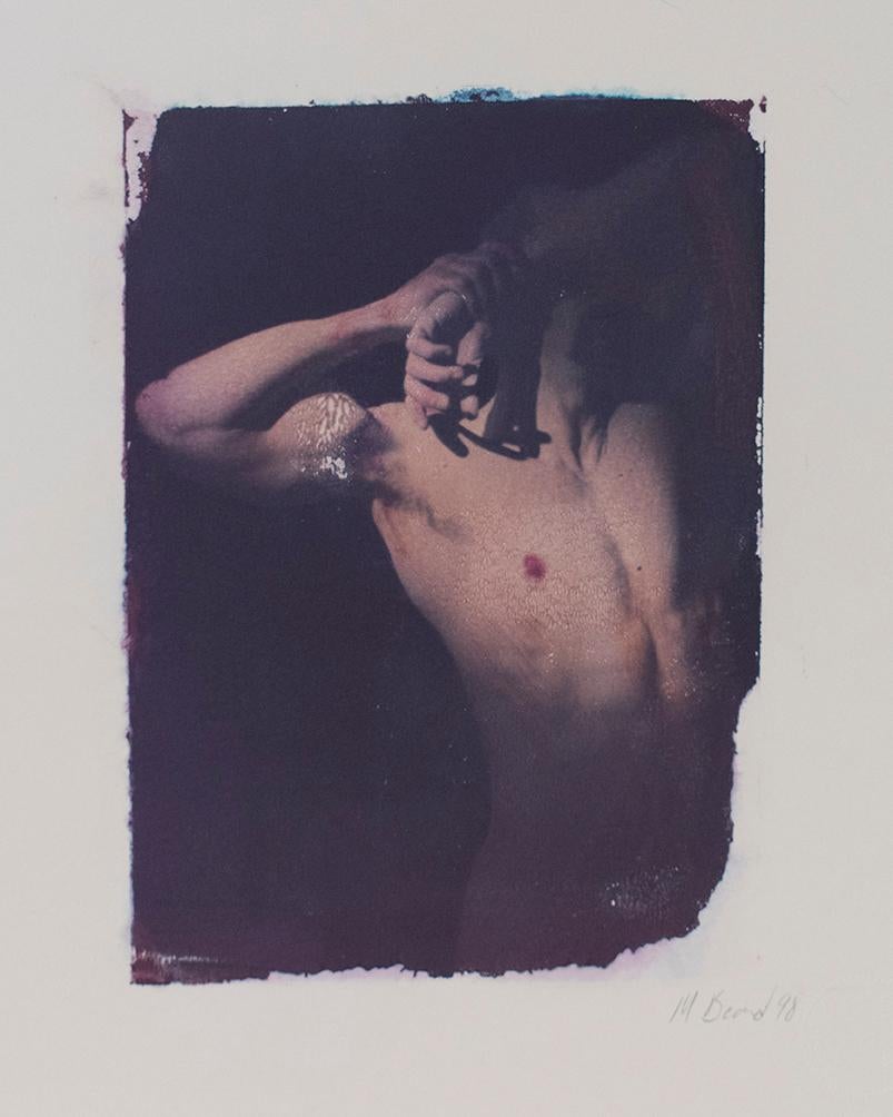 Untitled 17 (Polaroid Transfer of Standing Young Nude Man on Rives BFK)