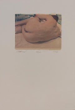 Untitled 19 (Polaroid Transfer of Young Nude Man in Bed on Rives BFK)