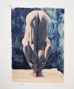 Untitled 26 (Polaroid Transfer of Young Nude Male on Rives BFK) by Mark Beard