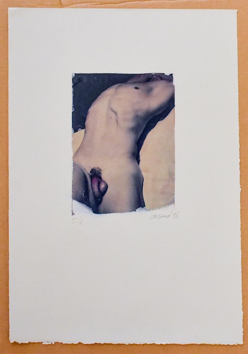 Polaroid transfer drawing of a reclining male nude on Rive BFK paper by Mark Beard
9.5 x 7 inch image size
22 x 15 inch paper size
Ed. 5/6, Polaroid Transfer on Rives BFK paper, unframed
signed 