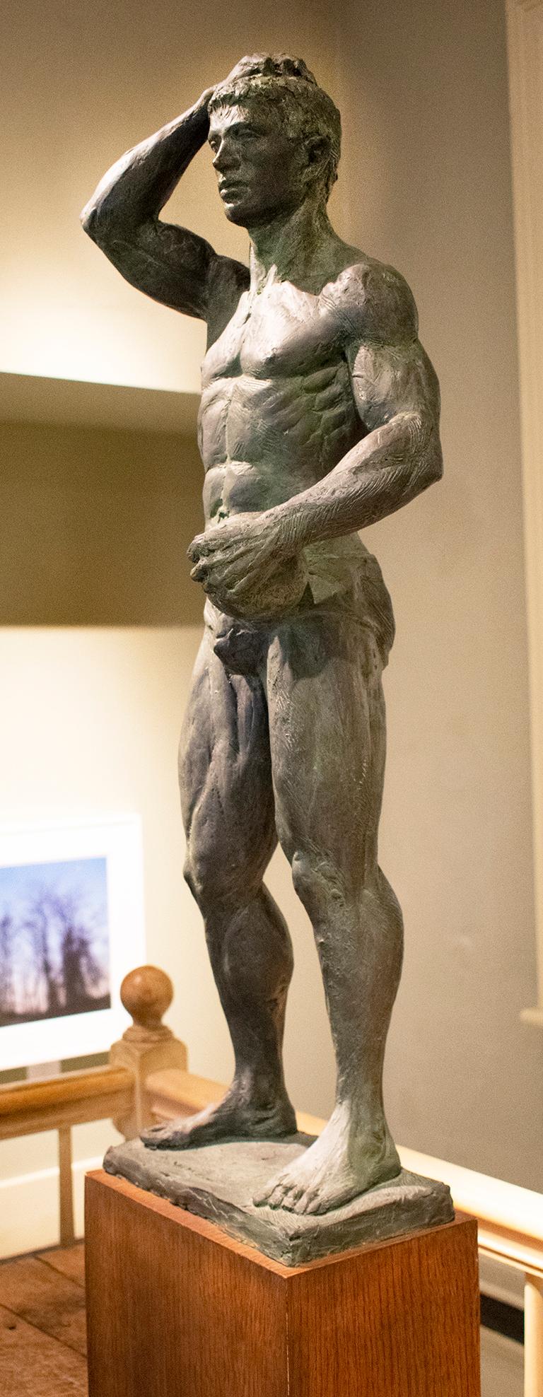 Study of Athlete (with Ball): Bronze Sculpture of Nude Male by Mark Beard 7