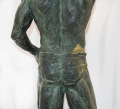 Study of Athlete (with Ball): Bronze Sculpture of Nude Male by Mark Beard