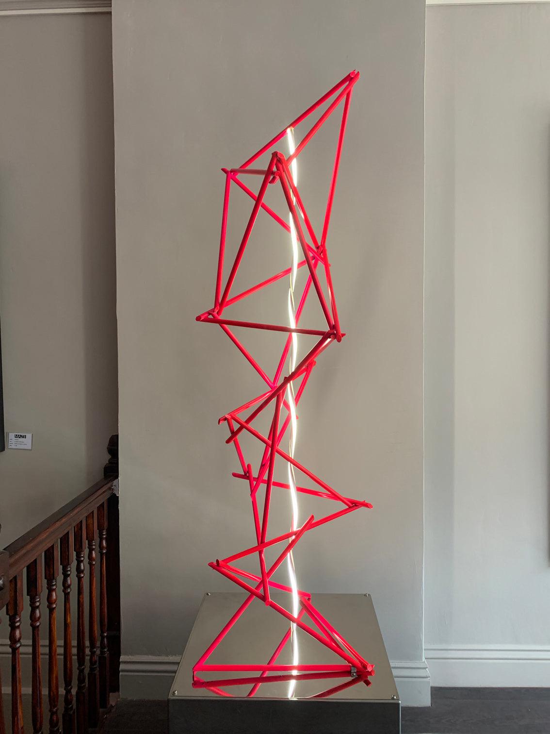 Mark Beattie, Fracture

Painted copper & LED rope light on mirror polished stainless steel plinth

Unique artwork 

60 x 60 x 225 cm (23.62 x 23.62 x 88.58 in) 