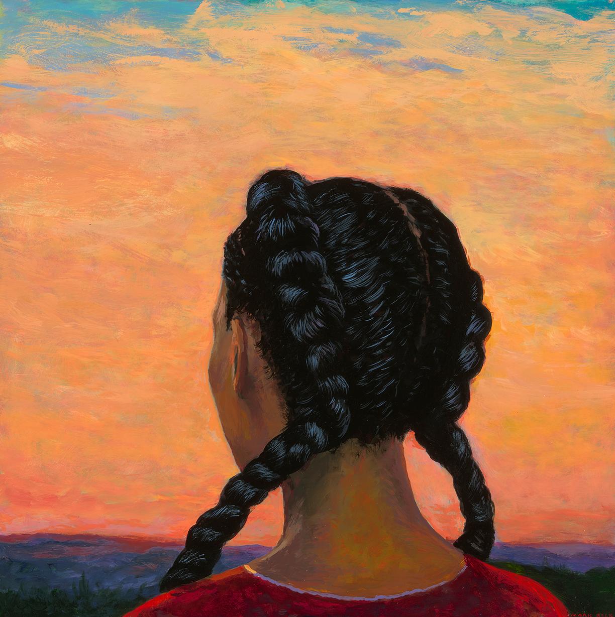 Mark Beck Portrait Painting - Looking Out Across Texas #2