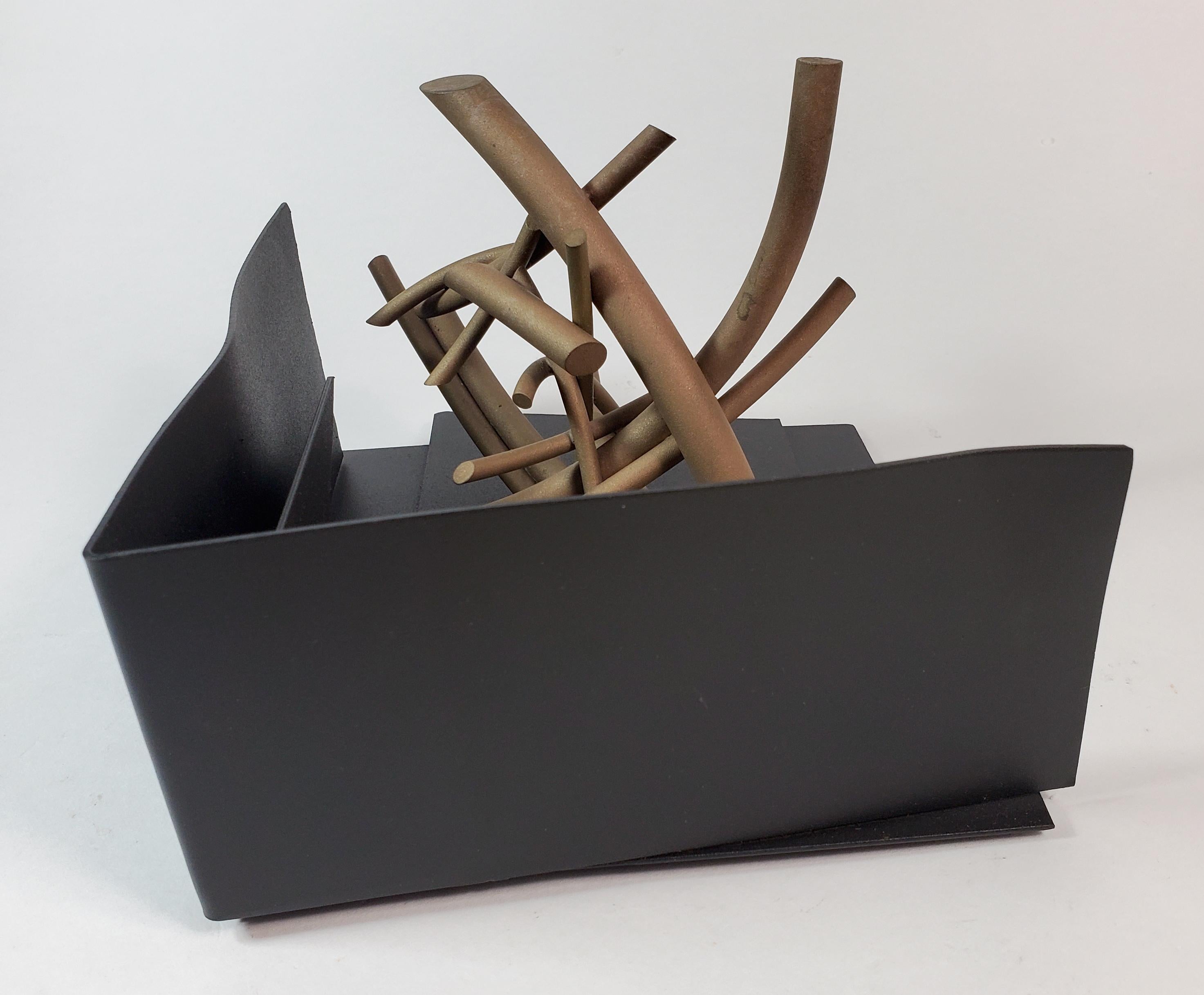 Out of the Box #1. (Gold), Still-Life Sculpture, von Mark Beltchenko Studio