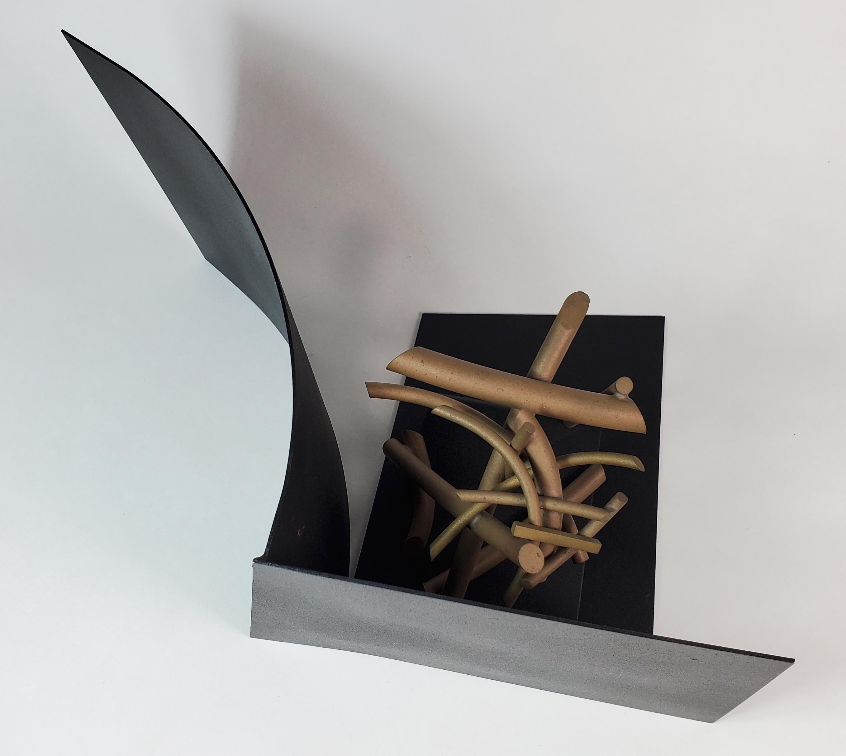 Out of the Box #2 - Gold Still-Life Sculpture by Mark Beltchenko Studio