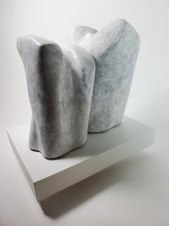 Twin Peaks Number One, a carved limestone free form sculpture
