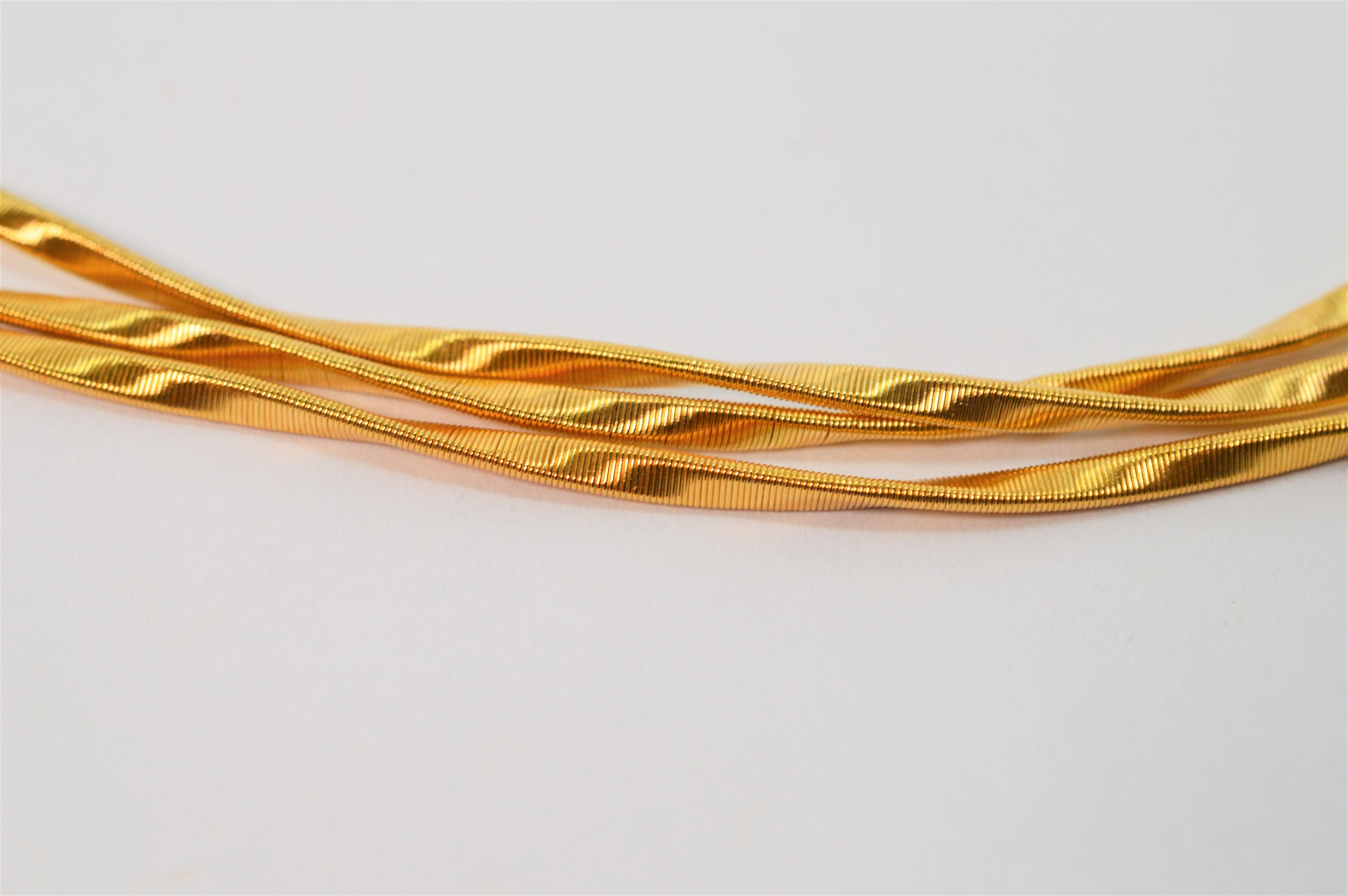 Marco Bicego Marrakesch Gewebtes Satin Gold Mehrstrang-Halskette im Angebot 5