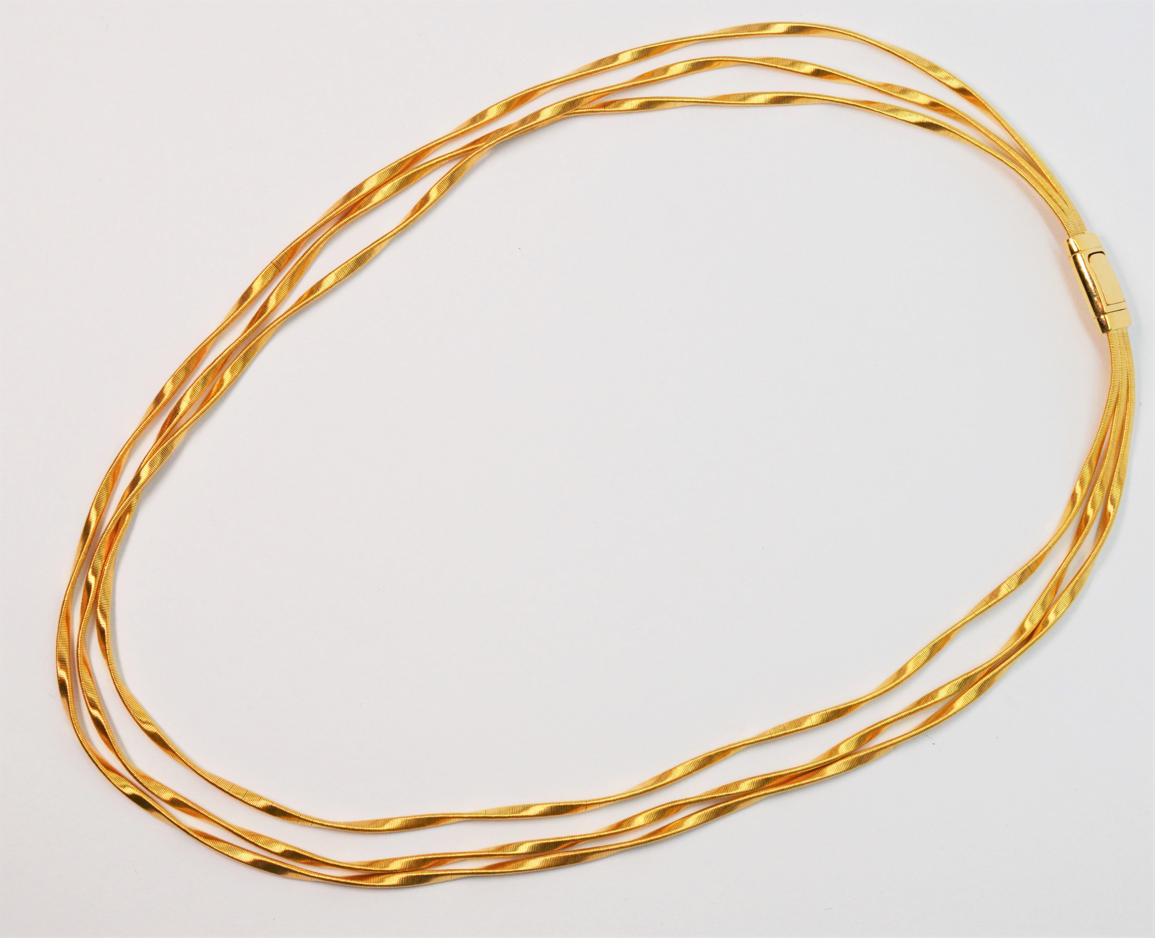 Marco Bicego Marrakesch Gewebtes Satin Gold Mehrstrang-Halskette 3
